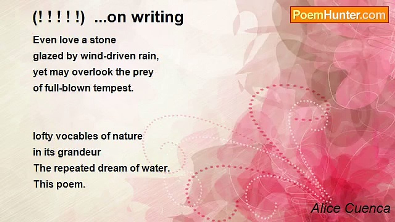 Alice Cuenca - (! ! ! ! !)  ...on writing