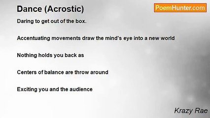 Krazy Rae - Dance (Acrostic)