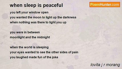lovita j r morang - when sleep is peaceful