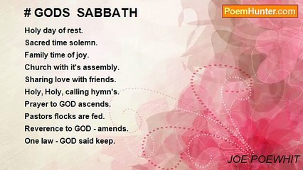 JOE POEWHIT - # GODS  SABBATH