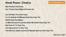 Apurva Jain - Hindi Poem- Chehra