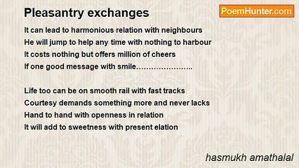 hasmukh amathalal - Pleasantry exchanges