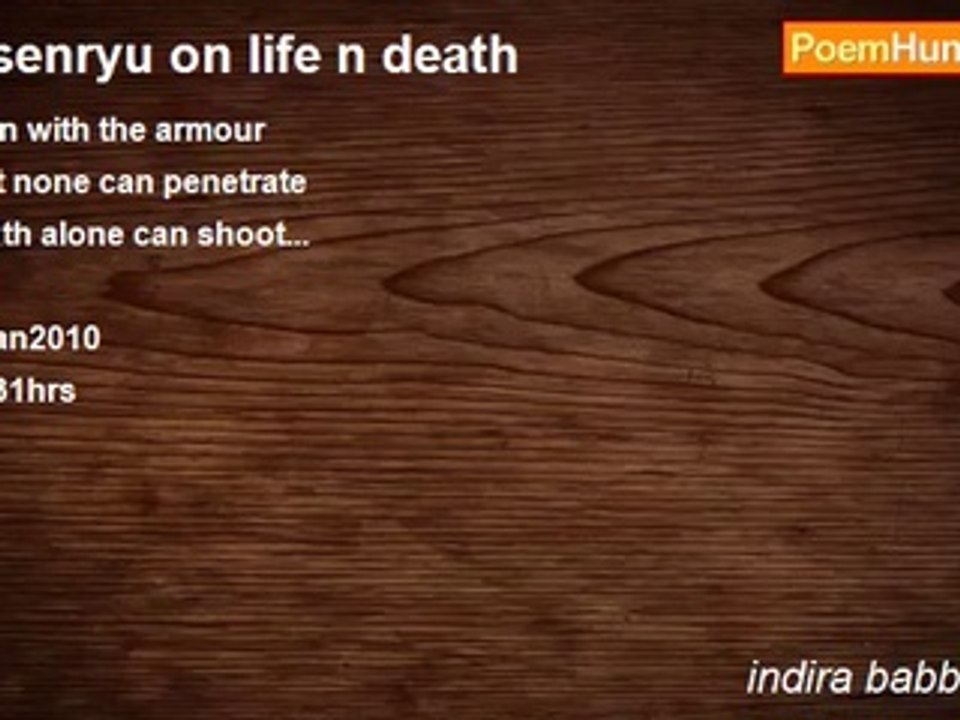 indira babbellapati - a senryu on life n death