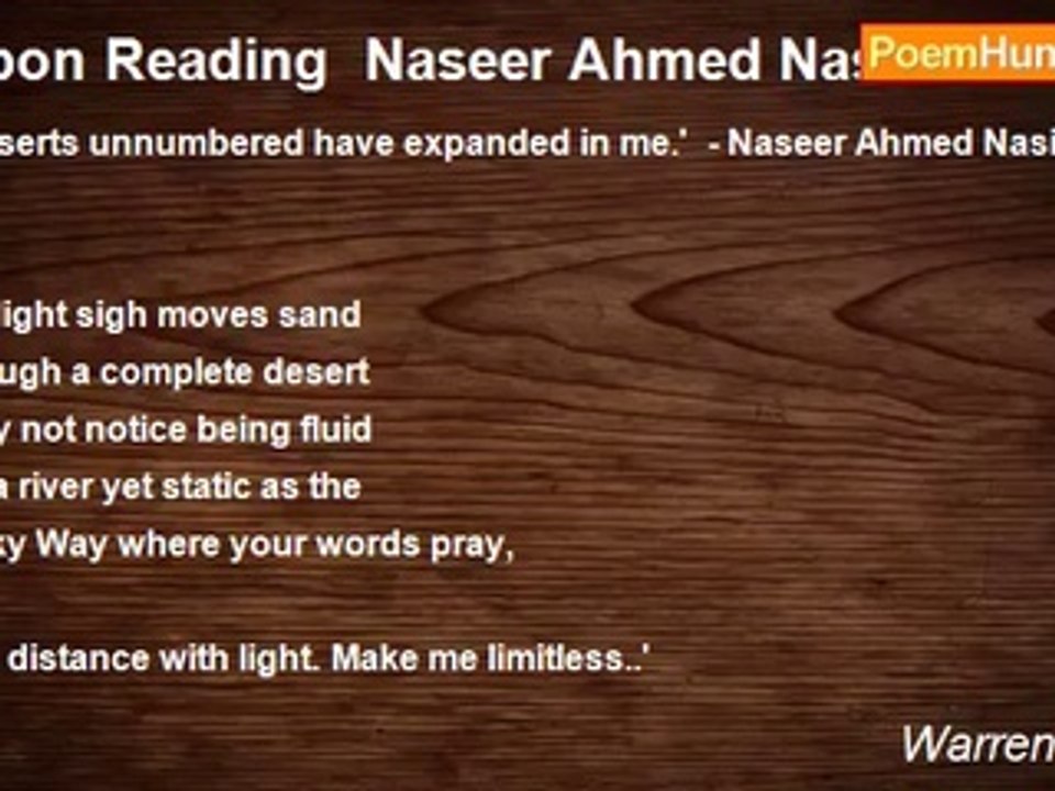 Warren Falcon - Upon Reading  Naseer Ahmed Nasir's 'Don't Ever Come, O December'