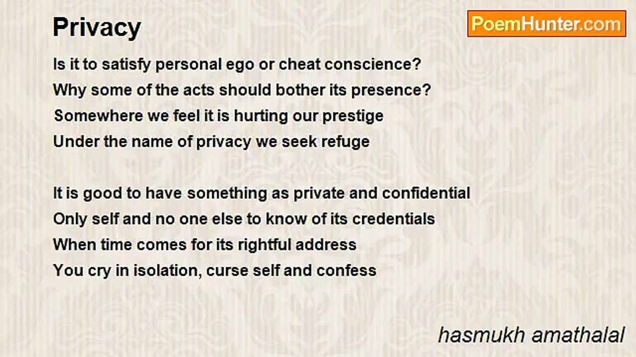 hasmukh amathalal - Privacy