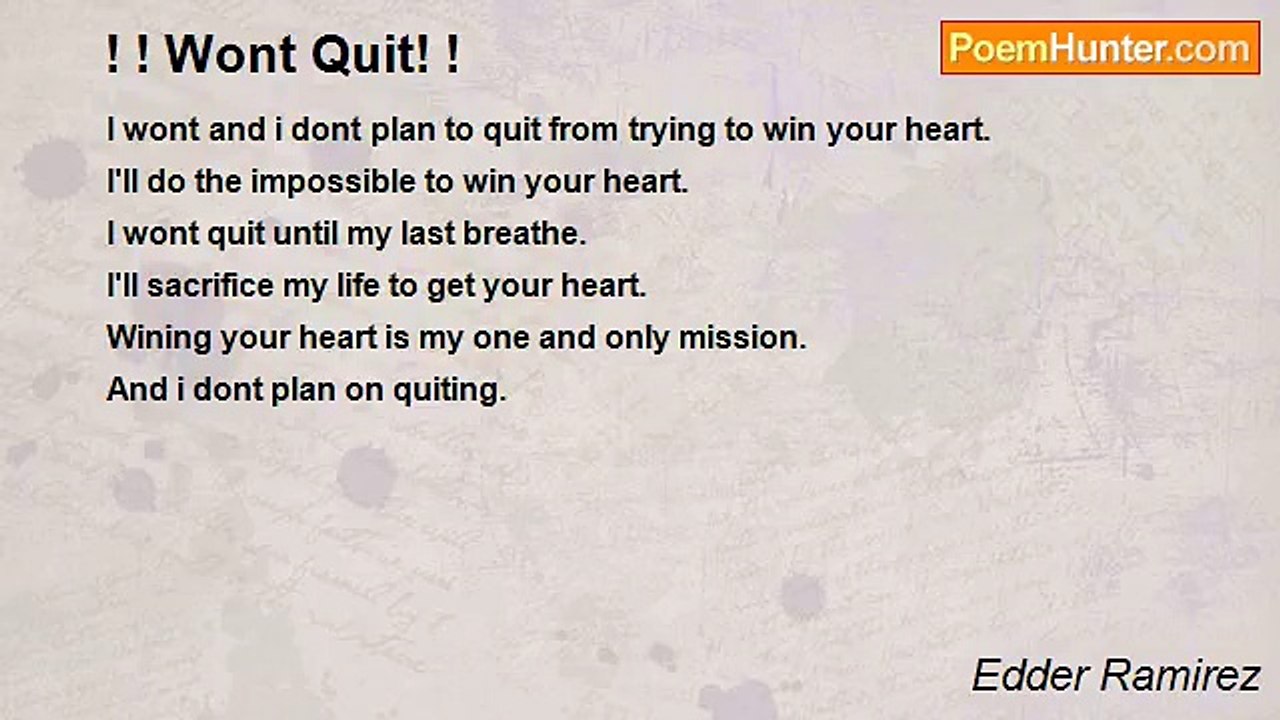 Edder Ramirez - ! ! Wont Quit! !