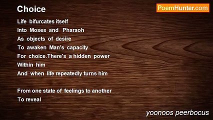 yoonoos peerbocus - Choice