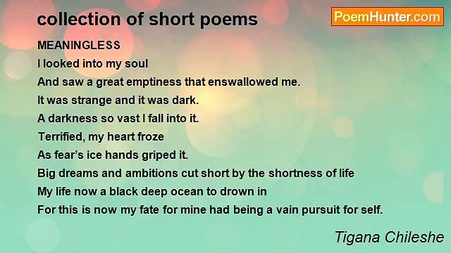 Tigana Chileshe - collection of short poems