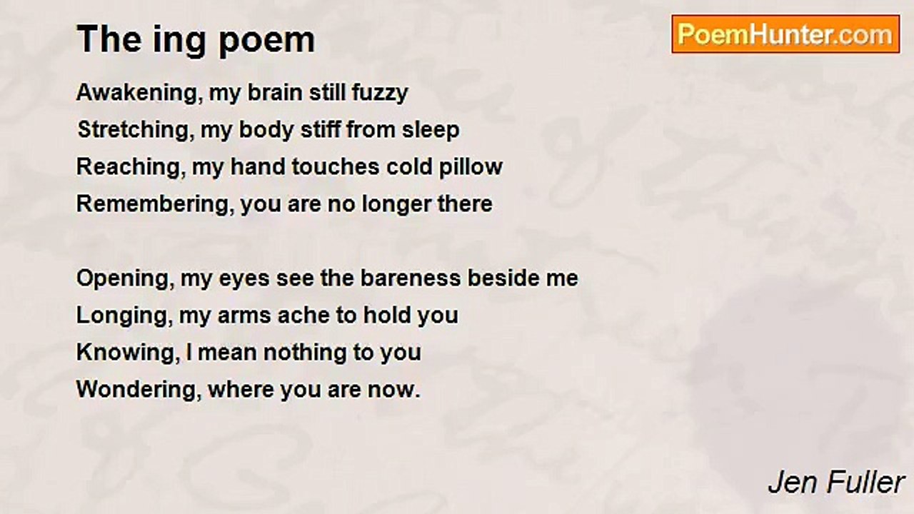 Jen Fuller - The ing poem