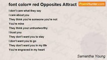 Samantha Young - font color= red Opposites Attract