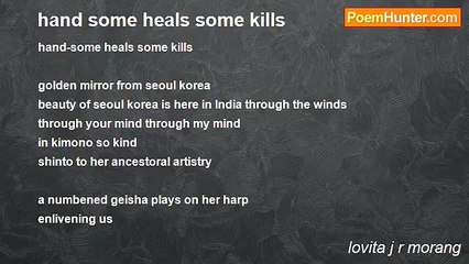 lovita j r morang - hand some heals some kills