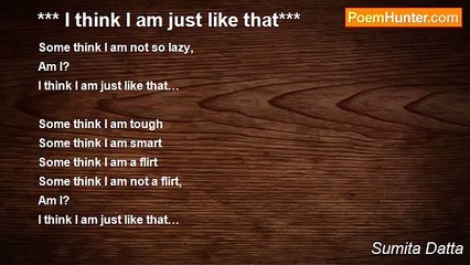 Sumita Datta - *** I think I am just like that***