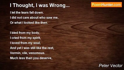 Peter Vector - I Thought, I was Wrong...