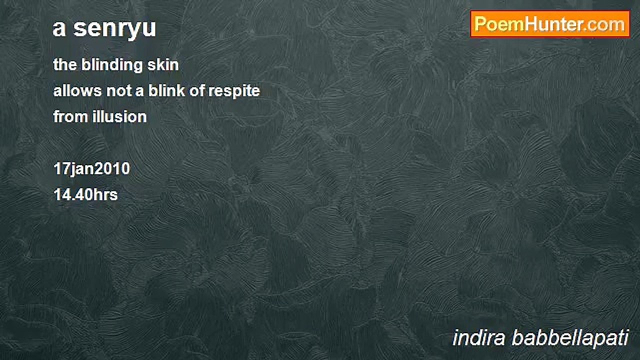 indira babbellapati - a senryu