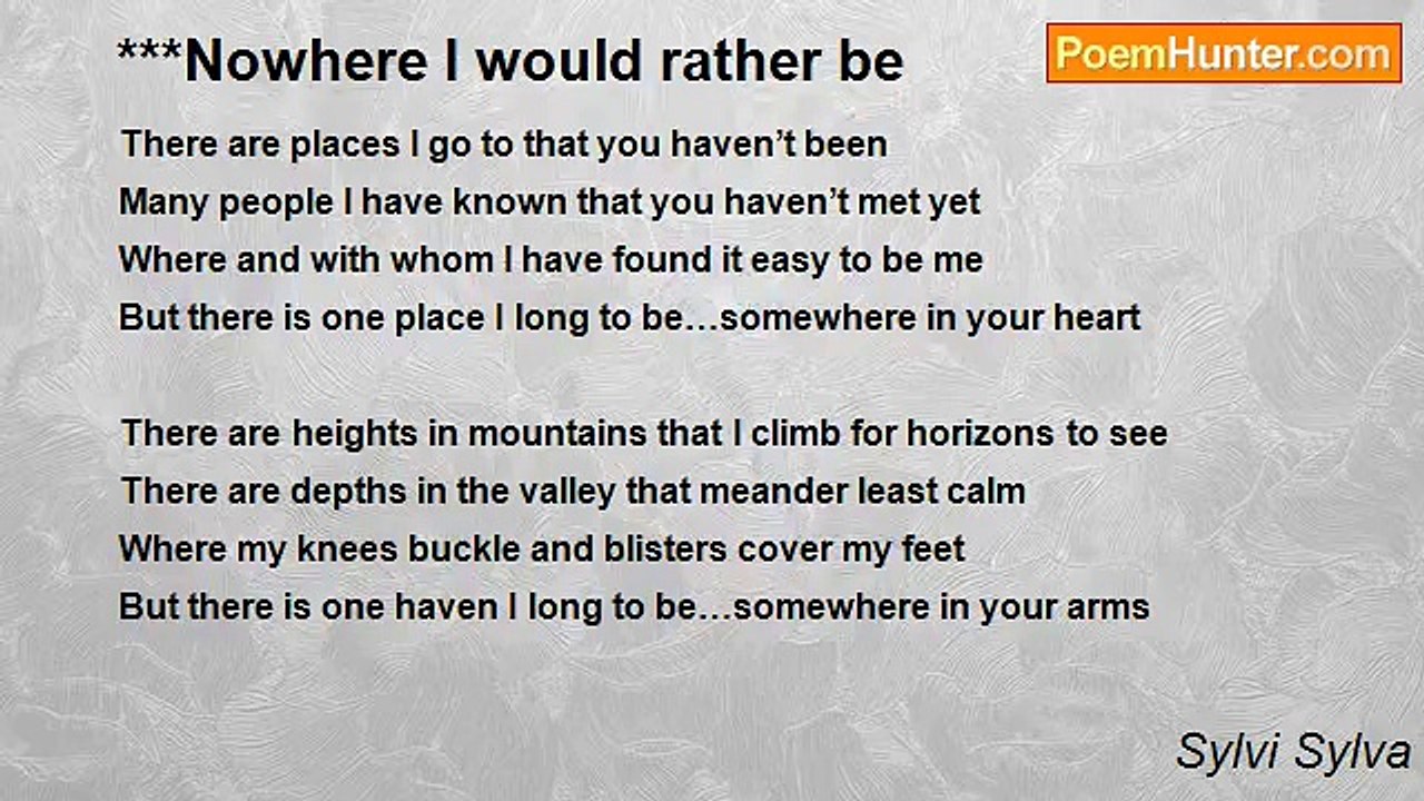 Sylvi Sylva - ***Nowhere I would rather be