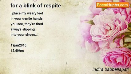 indira babbellapati - for a blink of respite