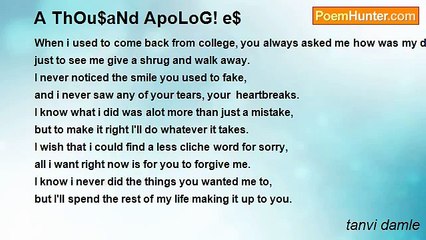 tanvi damle - A ThOu$aNd ApoLoG! e$