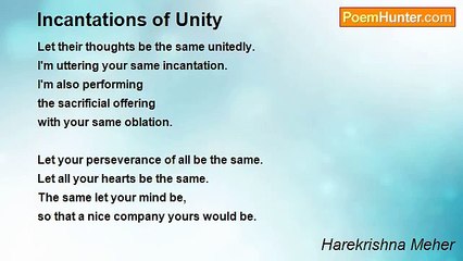 Harekrishna Meher - Incantations of Unity