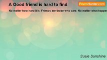 Susie Sunshine - A Good friend is hard to find