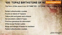 John Knight - *920  TOPAZ BIRTHSTONE OF NOVEMBER