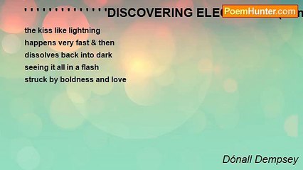 Dónall Dempsey - ' ' ' ' ' ' ' ' ' ' ' ' ' 'DISCOVERING ELECTRICITY(Tanka)