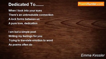 Emma Kessler - Dedicated To.......
