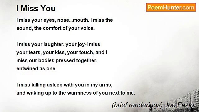 (brief renderings) Joe Fazio - I Miss You