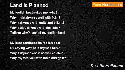 Kranthi Pothineni - Land is Planned