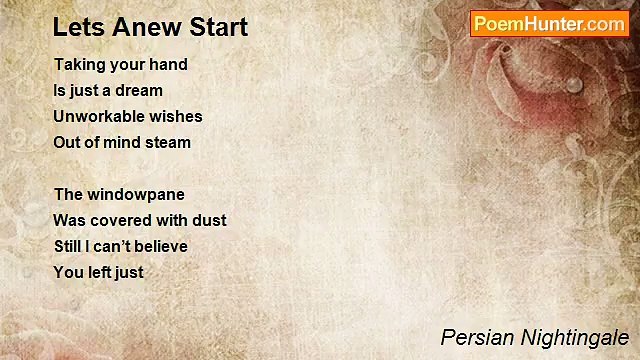 Persian Nightingale - Lets Anew Start