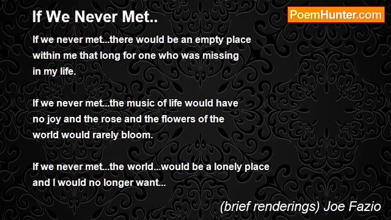 (brief renderings) Joe Fazio - If We Never Met..