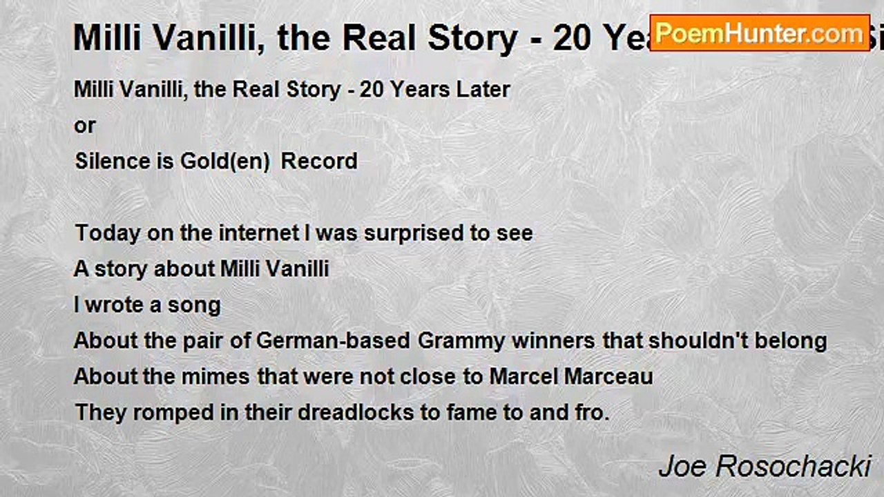 Joe Rosochacki - Milli Vanilli, the Real Story - 20 Years Later or Silence is Gold(en)  Record