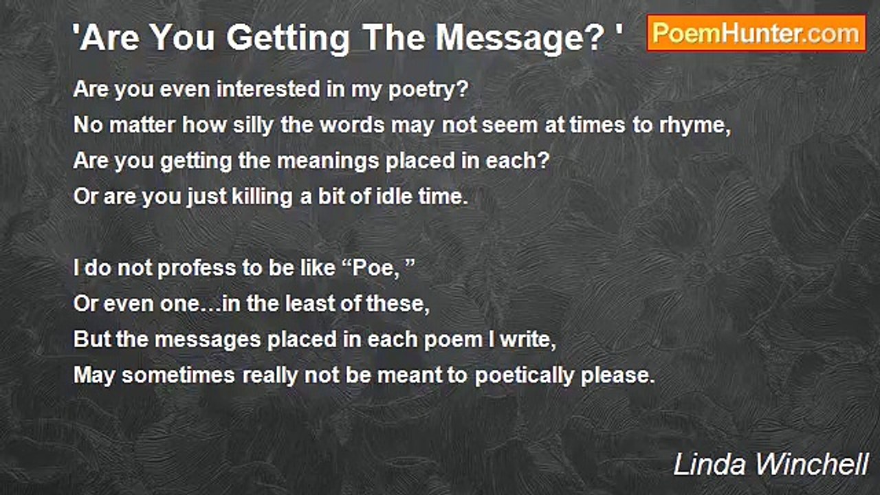 Linda Winchell - 'Are You Getting The Message? '