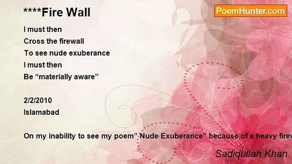 Sadiqullah Khan - Fire Wall