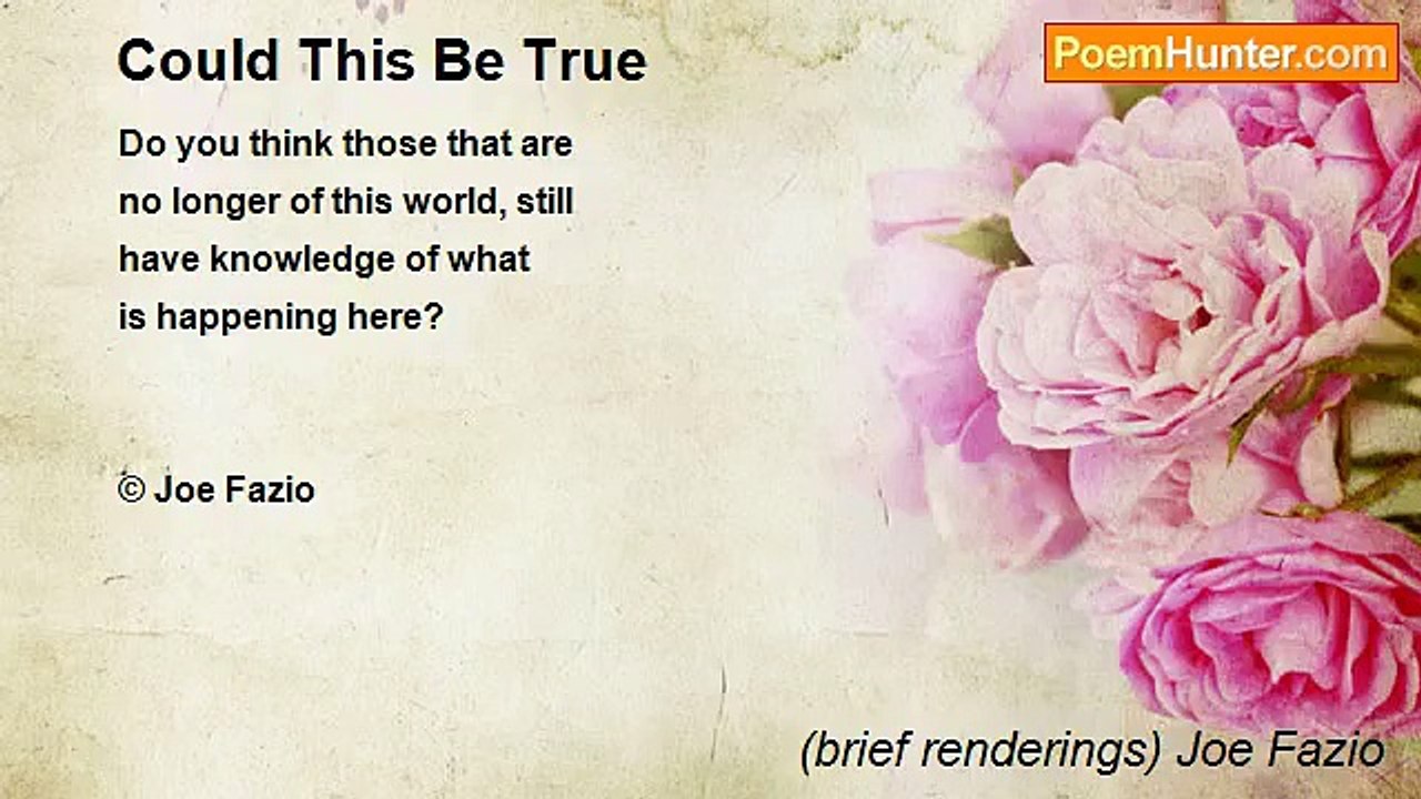 (brief renderings) Joe Fazio - Could This Be True