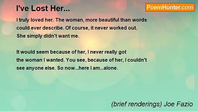 (brief renderings) Joe Fazio - I've Lost Her...