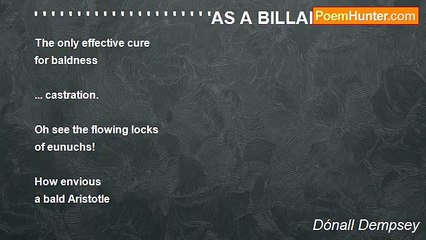 Dónall Dempsey - ' ' ' ' ' ' ' ' ' ' ' ' ' ' ' ' ' ' ' ' 'AS A BILLARD BALL