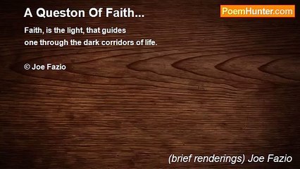 (brief renderings) Joe Fazio - A Queston Of Faith...