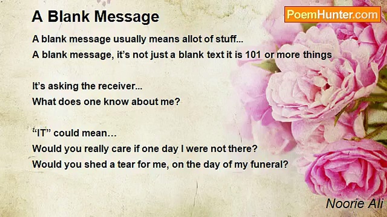 Noorie Ali - A Blank Message