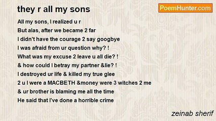 zeinab sherif - they r all my sons