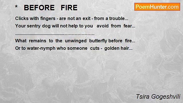 Tsira Gogeshvili - * BEFORE FIRE