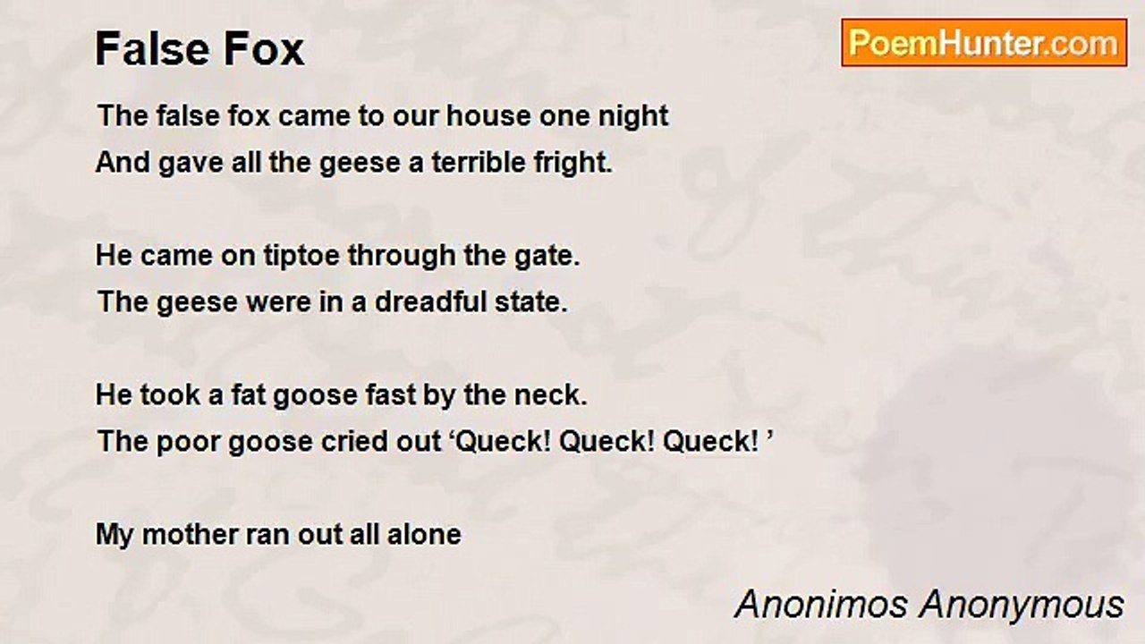 Anonimos Anonymous - False Fox