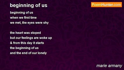 marie armany - beginning of us