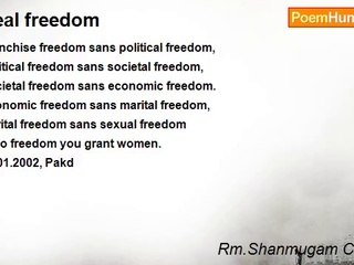 Rm.Shanmugam Chettiar. - Real freedom