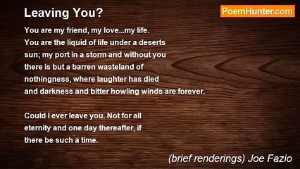 (brief renderings) Joe Fazio - Leaving You?