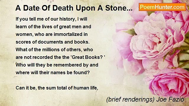 (brief renderings) Joe Fazio - A Date Of Death Upon A Stone...