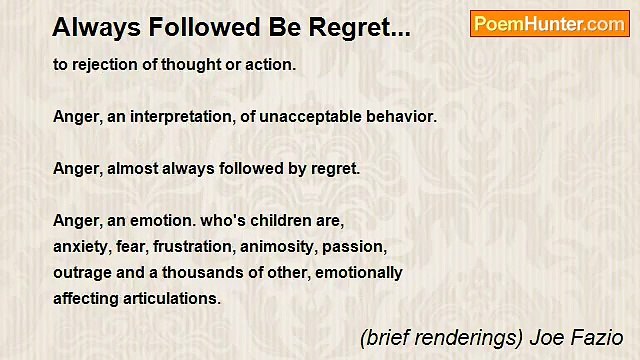 (brief renderings) Joe Fazio - Always Followed Be Regret...