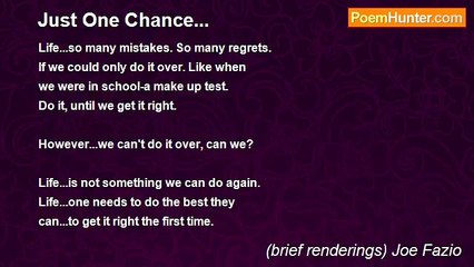 (brief renderings) Joe Fazio - Just One Chance...