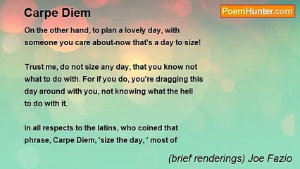 (brief renderings) Joe Fazio - Carpe Diem