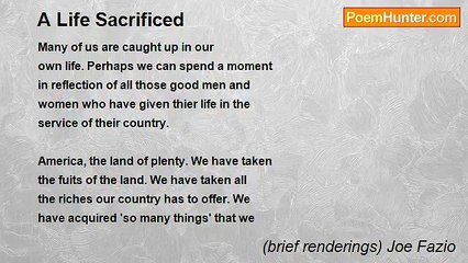 (brief renderings) Joe Fazio - A Life Sacrificed