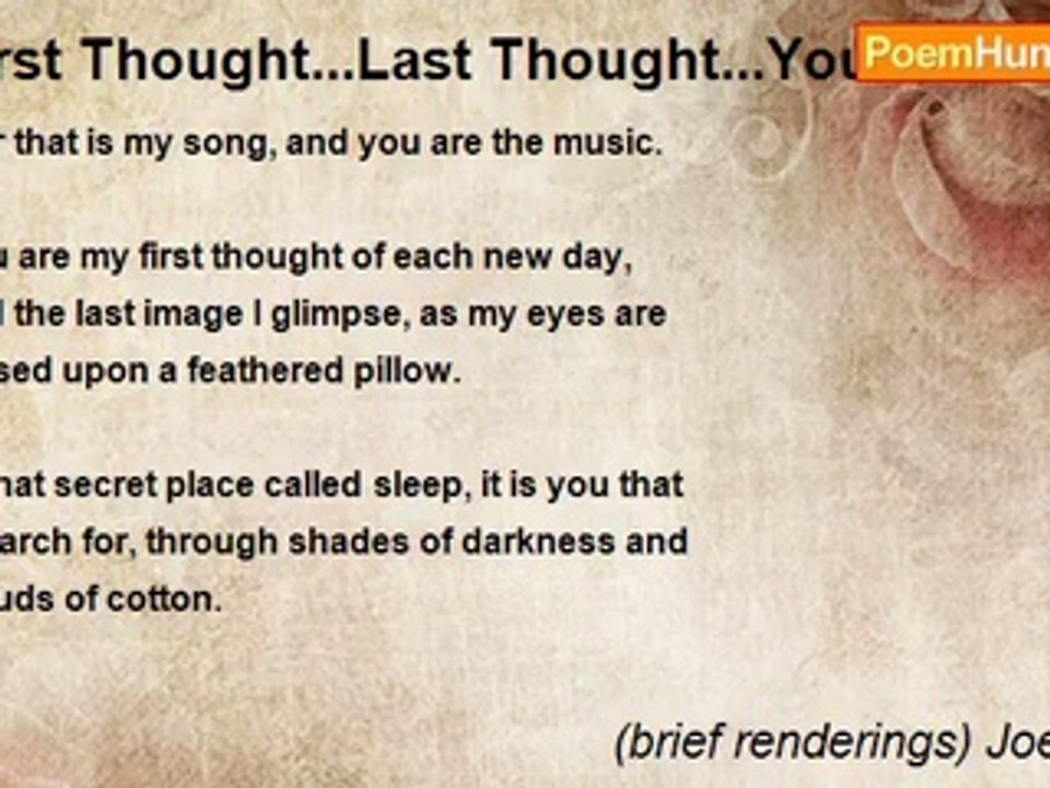 (brief renderings) Joe Fazio - First Thought...Last Thought...You